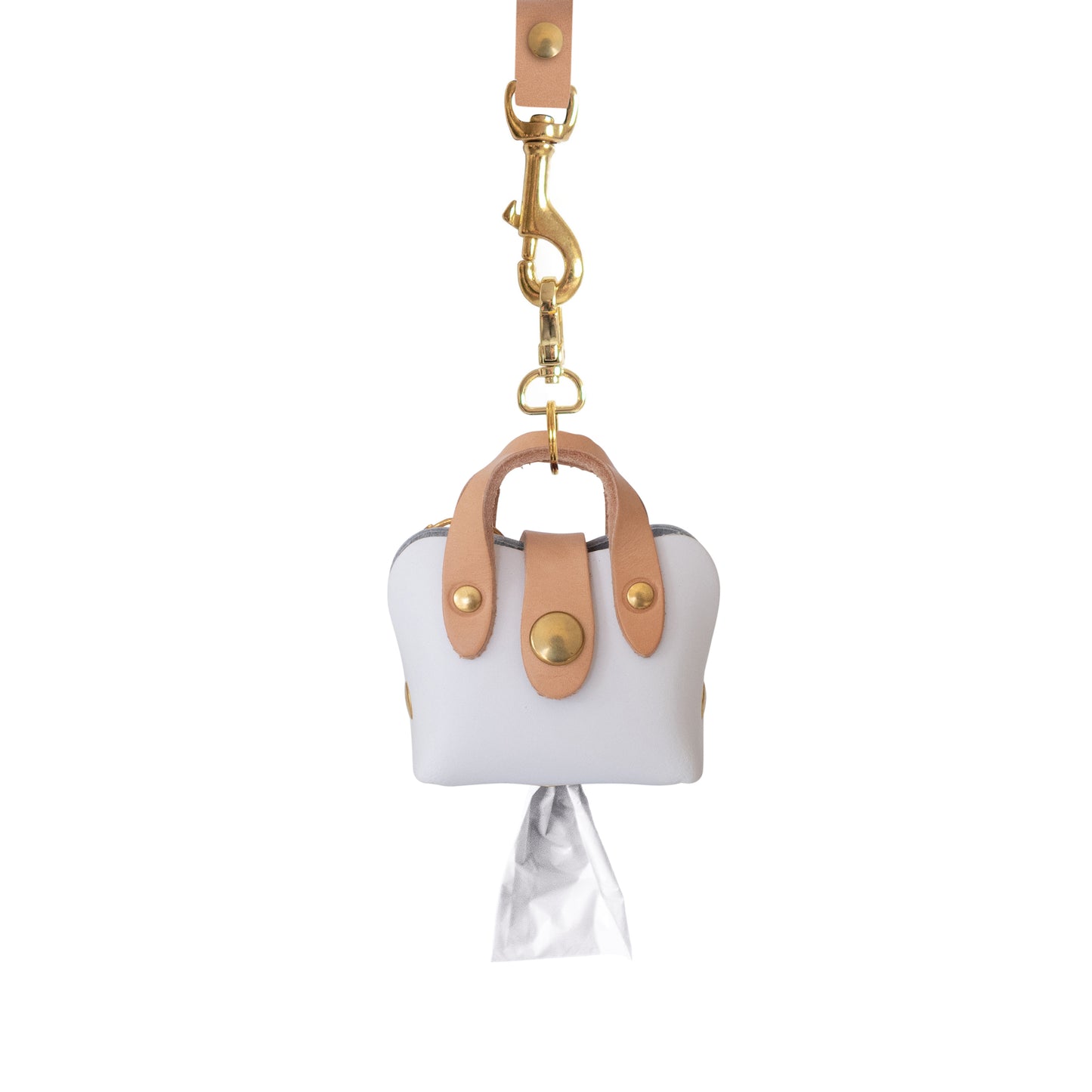 White Mini-Tote Waste Bag Dispenser