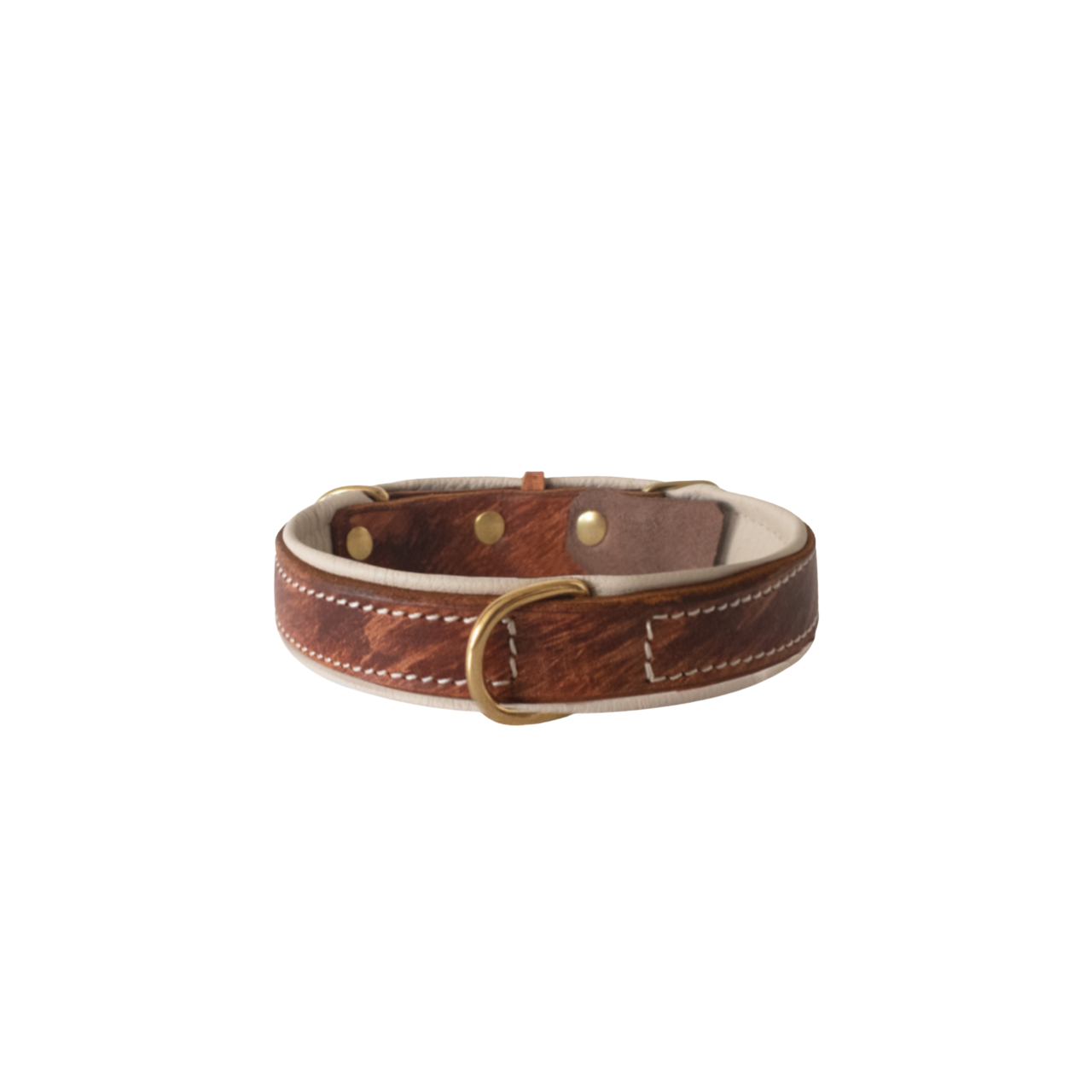 Antique Chic Double Padded Leather Dog Collar