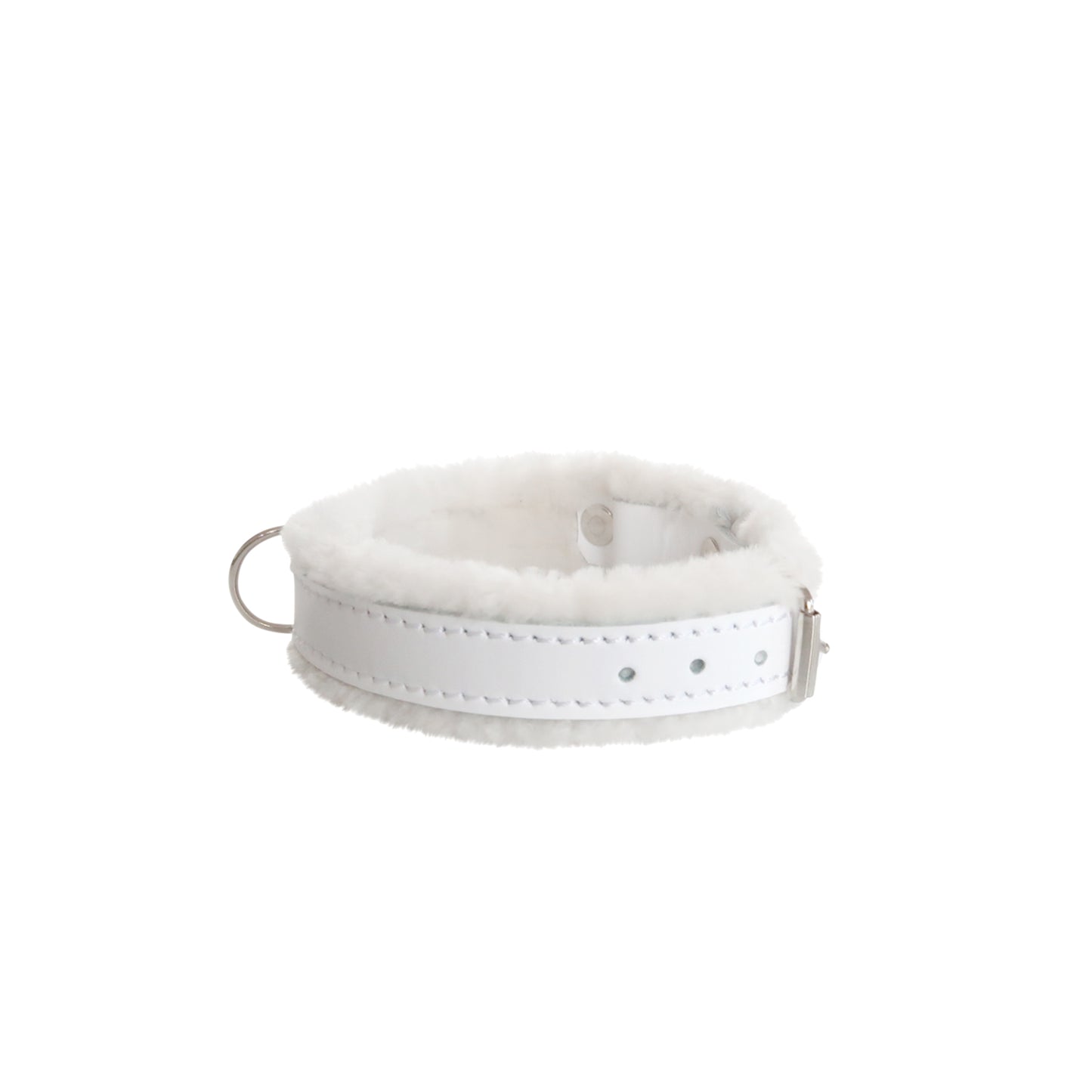 Arctic Frost Fur Leather Dog Collar