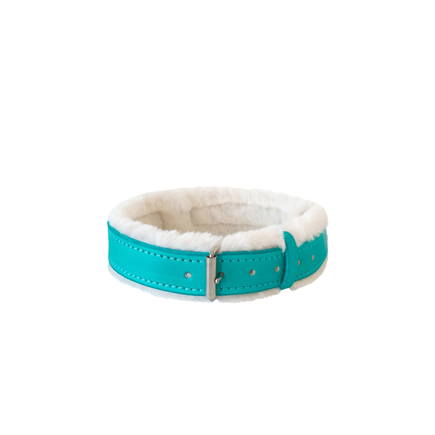 Coastal Charm Fur and Leather Collar, Leash, and Accessory Set