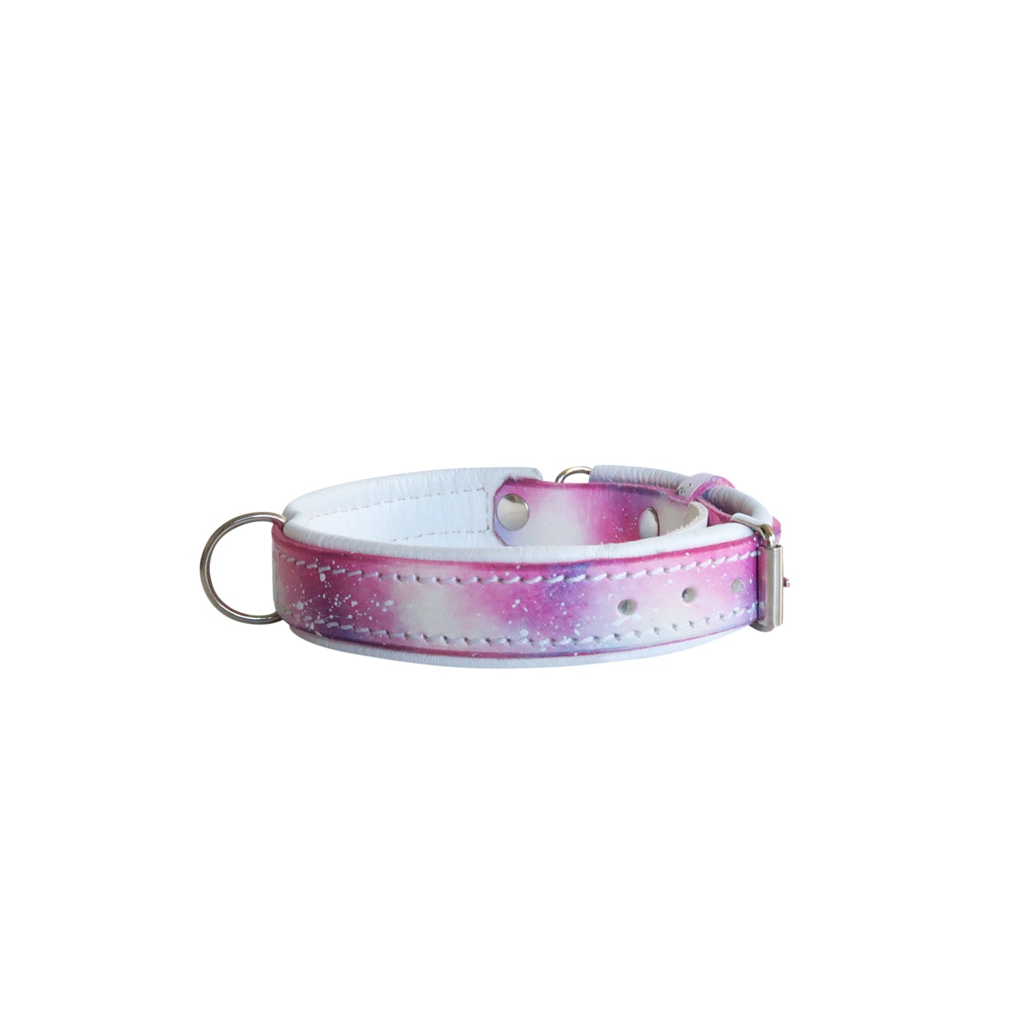 Cotton Candy Double Padded Leather Dog Collar