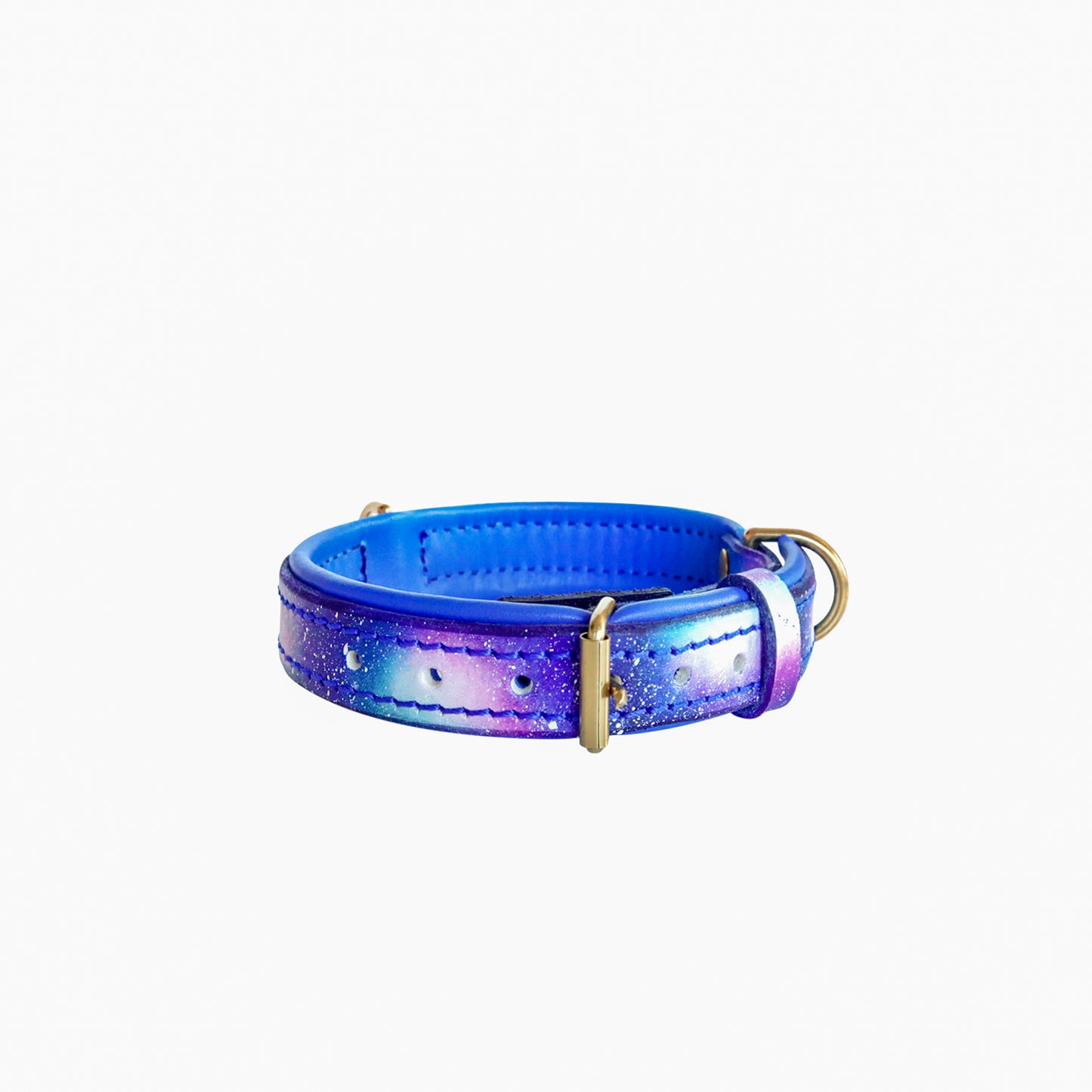 Galaxy Double Padded Leather Dog Collar