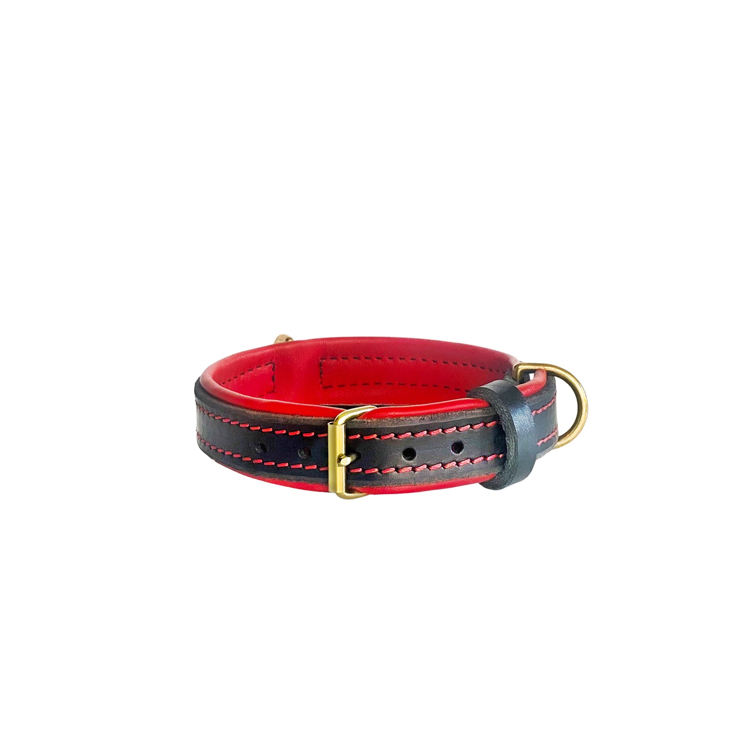 Rouge Double Padded Leather Dog Collar