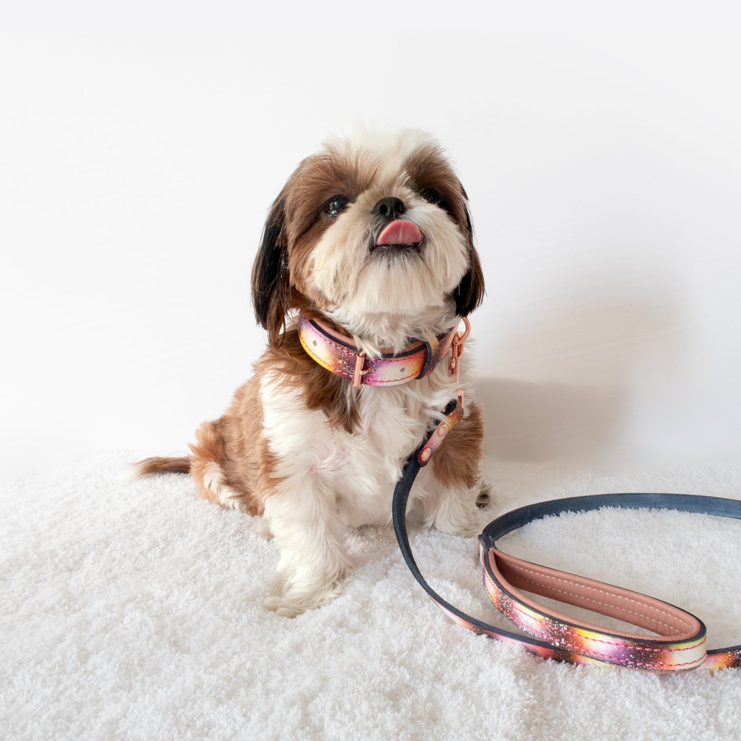 Sunset Sky Double Padded Leather Dog Leash