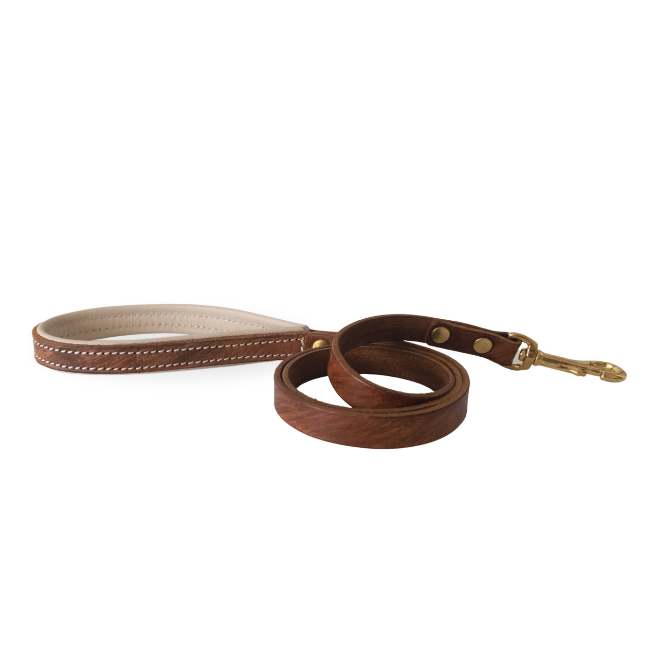 Antique Chic Leather Dog Leash with Padded Handle