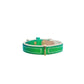 Fortune Green Double Padded Leather Dog Collar