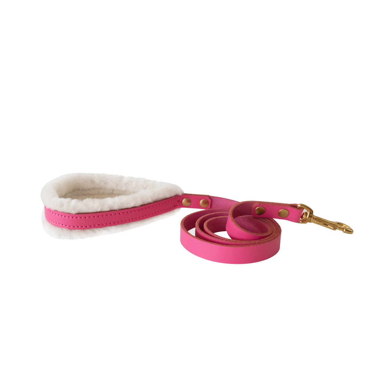 Pretty in Pink Fur Leather Dog Leash